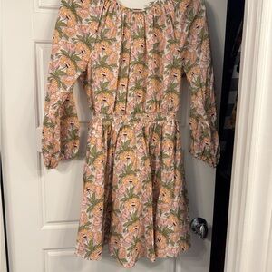 J. Crew Liberty Pink and Green Mini Dress